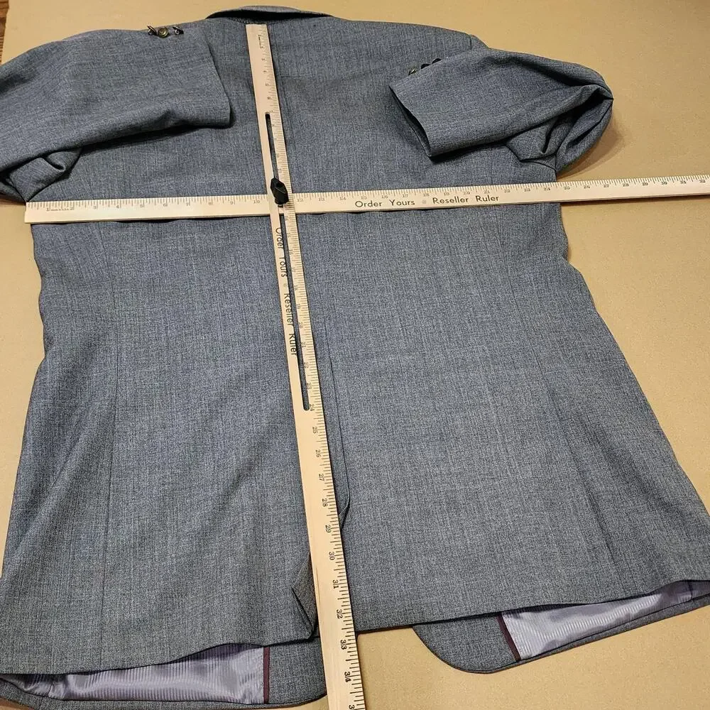 Meeting Street Sport Coat Mens 46 Long Gray Wool Two Button Classic Fit Blazer